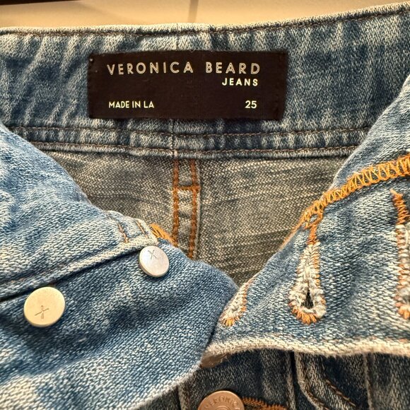 Veronica Beard Rinley Straight Leg High Rise Jeans Ankle lentgh Belted size 25 - Picture 8 of 9